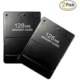 Optimal Shop [2 Pack] Memory Card for PS2 128MB High Speed Storage for Sony Playstation 2 Consoles Game Saves and Information(Black)