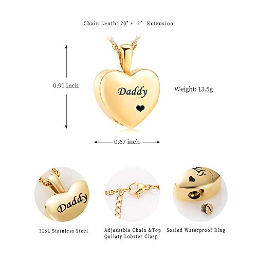 shajwo Cremation Jewelry for Ashes Holder - Heart Locket Urn Pendant Necklace Jewelry - Keepsake Funeral Urns Memorial Jewelry Gift for Women Men