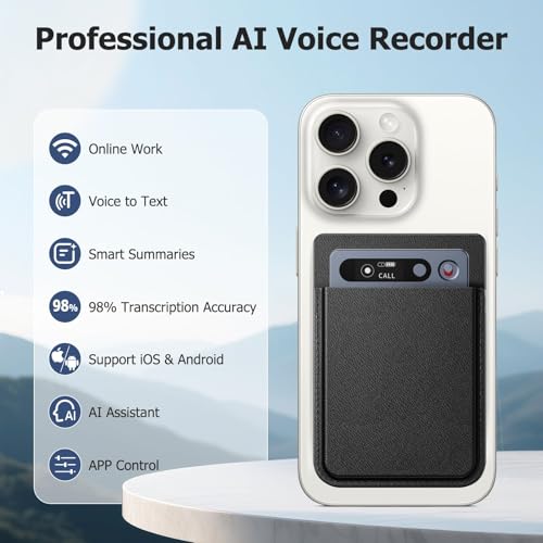 AI Voice Recorder, Note Voice Recorder with AI Transcribe and Summarize, 64GB Portable Digital Recorder Supports 134 Languages Voice to Text with App Control, Recording Device for Lectures Meetings