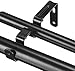Amazon Basics 1-Inch Double Extendable Curtain Rods with Round Finials Set, 36 - 72 Inches, Black