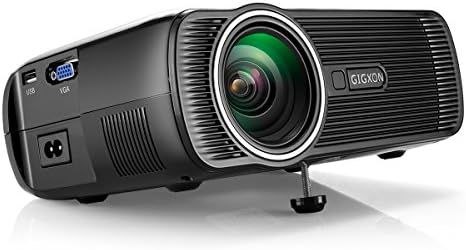 GIGXON 1000 Lumens Home Theater Projector 1080P HD for Mobile Video Movie TV Game Cinema (Black)