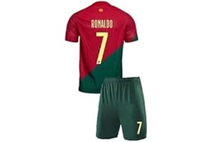 1 STOP SOCCER Youth Soccer Fan Ronaldo Jersey Portugal No 7 Sports Jersey Shirt Free Shorts