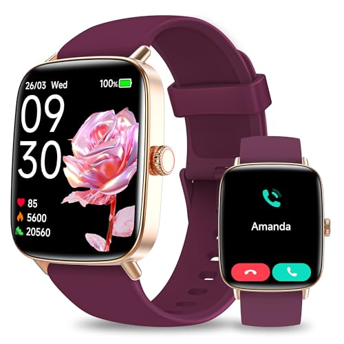 Smartwatch Damen, 1.85" Smart Watch mit Telefonfunktion, Fitnessuhr Damen mit Pulsuhr Schlafmonitor SpO2, 110 Sportmodi Fitness Tracker, IP68 Wasserdi