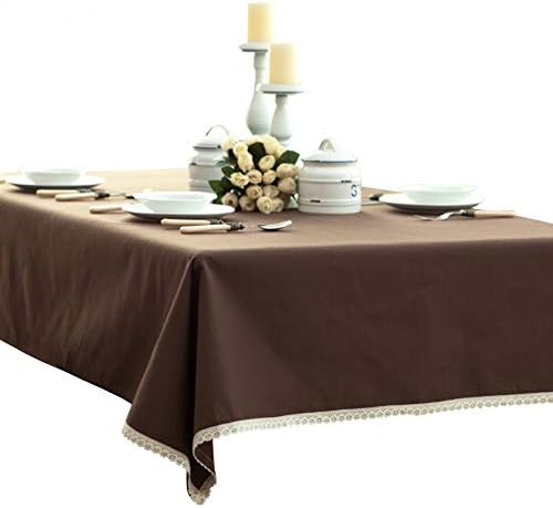 Elome Vintage Multi-Purpose Rectangular Cotton Linen Lace coffee Tablecloth, Washable Tablecloth Dinner Picnic Table Cloth Coffee Hall Home Decorative Cover Assorted Size (36 inch x 55 inch)