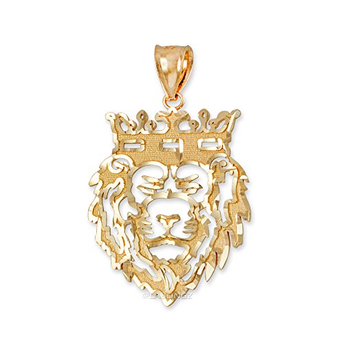 Hip-Hop Jewelry by LA BLINGZ10K Yellow Gold Lion King DC Pendant (S/L) (Small (1.25"))