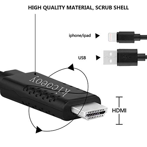Compatible with iPhone iPad to HDMI Adapter Cable, Mareion 6.6ft Digital AV Cord, HDMI Connector Sup - //coolthings.us
