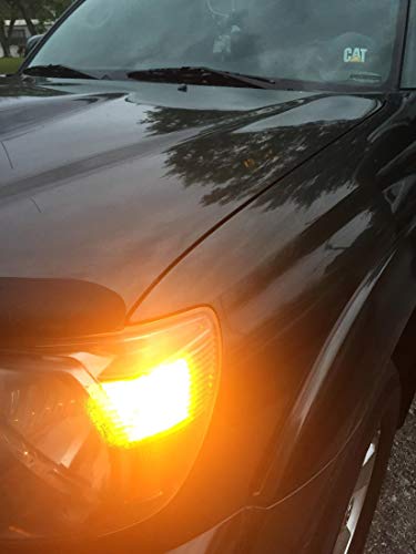 BRISHINE 300LM Extremely Bright Canbus Error Free 194 168 2825 192 W5W T10 LED Bulbs Amber Yellow 9-SMD 2835 LED Chipsets for Side Marker Turn Signal Blinker Map Door Parking Lights (Pack of 4) - Thumbnail 6
