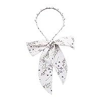 Rhfemd Korean Ladies Sweet Imitation Pearl Rhinestone Headband Woven Braided Floral Bowknot Ribbon Hair Hoop Headpiece