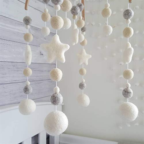 Baby Cot Mobile by Tik Tak Design Co – Felt Ball Mobile for Your Boy or Girl Babies Bed Room – 100% NZ Wool - Designer Colors to Match Your Nursery and Delight Your Child - Thumbnail 3