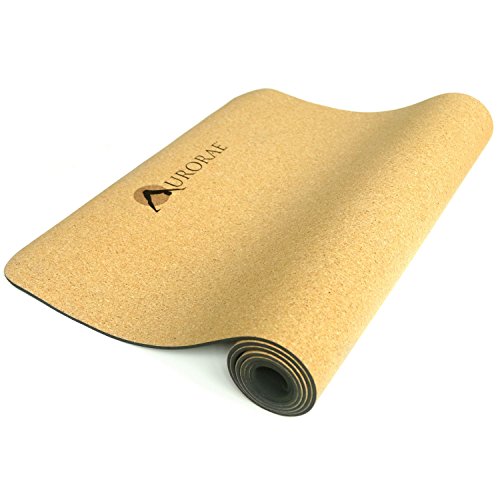 Aurorae PRO Natural Cork/Rubber Yoga Mat, Slip Free,Sustainable, Safe Non-Toxic, Free of PVC, TPE, Chemicals/Plastics. Biodegradable and Recyclable, Anti Static, Breathable, 73" x 24 1/2" x 5mm Thick.