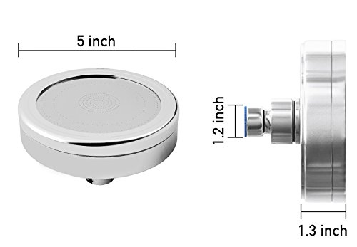Filtered Shower Head, Couradric 5 Inch Shower Head Water Filter with Removes Chlorine, Hard Water Softener, Improve Dry Hair and Reduces Itchy Skin, All Metal Shower Head
