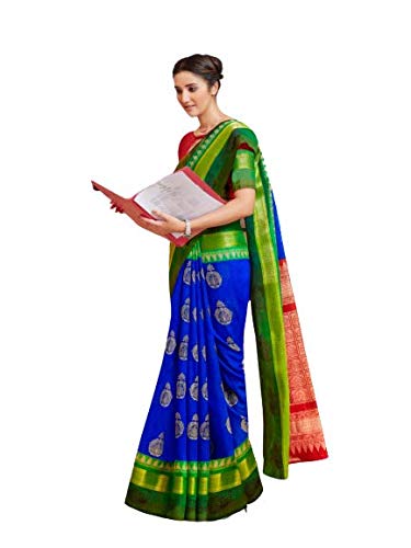 womens cotton saree with unstitched blouse piece [Uniform g5]