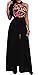 Jiujiuyi Women's Sleeveless Embroidered Floral Print Chiffon Romper Dress Black