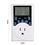 Finduat Timer Switch Outlet, 15A/1800W Infinite Loop Programmable Digital Timer Socket With Alarm, Countdown, Timing Cycle for Plants, Gardening, Lights, Water Pump