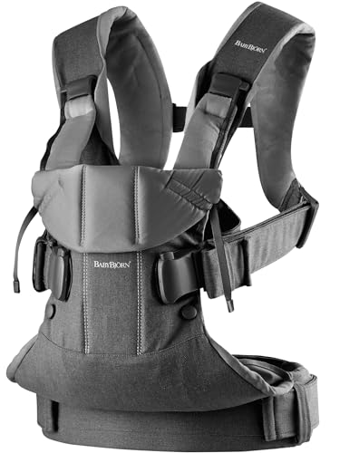Porte-bébé One, Tissé mélangé, Gris denim/Gris foncé