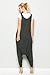Annabelle Women's Comfy Rayon Solid Color Sleeveless Harem Jumpsuits Charcoal Mid Grey Large J8004