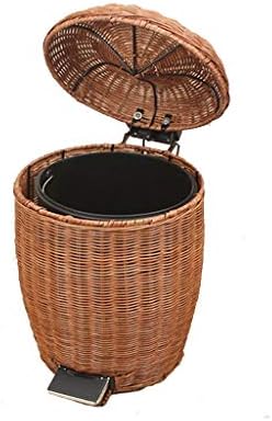 RMXMY Antique Nordic Bathroom Home High-end Living Room Trash Can Chinese Style New Chinese Kitchen Paper Basket Creative Hand Made Pedal Bin With Lid (Size : 3L)