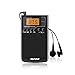 AM FM Radio - Portable Radio with Alarm Clock and Sleep Timer, Digital Tuning Stereo Radio with 3.5mm Headphone Jack for Walking Jogging Gym Camping (Black)