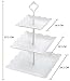 3 Tier Cake Stand Square Fruit Plate - Plastic Mini Cupcake Stand and Towers Tiered Display White Serving Platter Bases for Desserts Candy Station Donut Tower Wedding Buffet Birthday Party by WATBOB