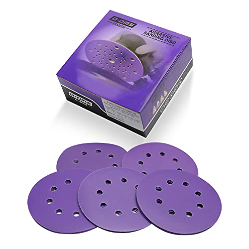 5 Inch 8 Hole Hook and Loop Sanding Discs, 10 of Each Grit (800 1000