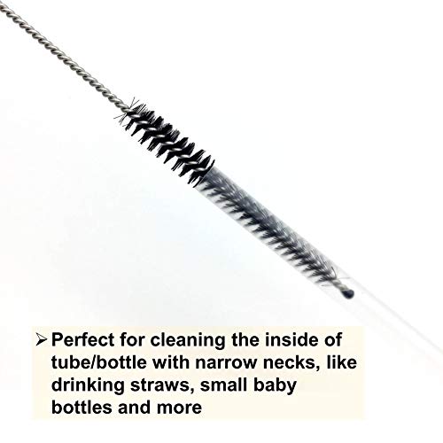 11 Pieces Cleaning Brushes Set for Tube Bottle, the Brush Cleaners for Drinking Straws, Glasses, Bottle, Keyboards, Jewelry Cleaning Black Color - Thumbnail 2