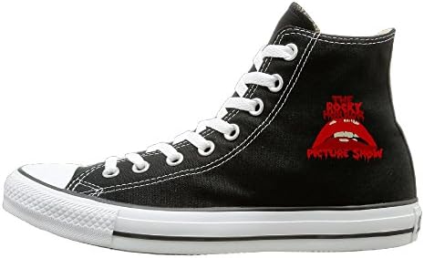 Laotan Unisex The Rocky Horror Picture Show High Top Sneakers Canvas Shoes Fashion Sneakers Shoes Dancing 42 Black