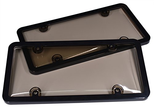 Smoked License Plate Cover Clear Smoked License Plate Shields - 2-Pack Novelty/License Plate Clear Smoked Bubble Shields