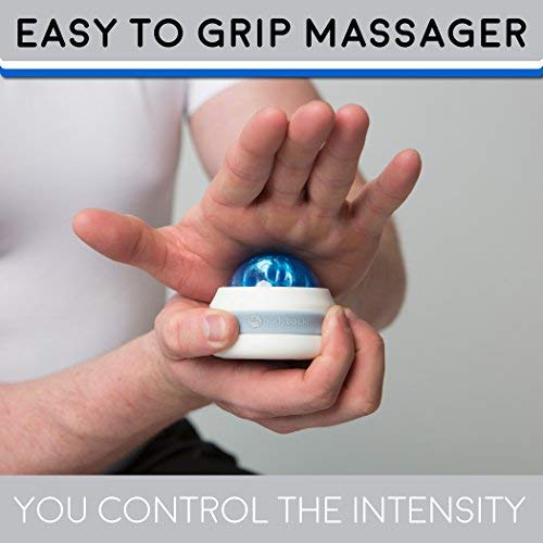 Body Back Massage Roller Ball for Foot, Back, Shoulder, Neck, and Joint Relief, Massager, Self-Massager, Manual Lacrosse Ball in Easy to Use Handheld Grip, (Silver)
