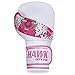 Hawk Pink Boxing Gloves Ladies Women's Flowers Girls Leather Training Gloves Bag Gloves Mitts Muay Thai Kick Boxing Gloves (Black, 16oz)
