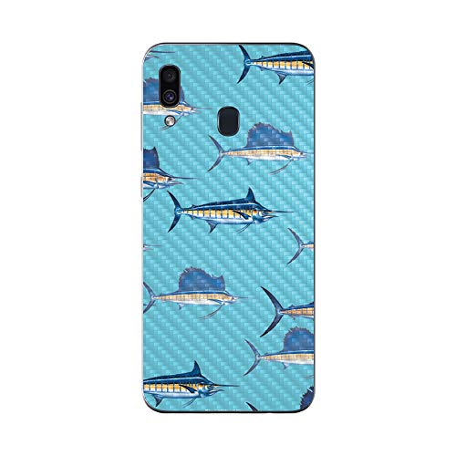 MightySkins Carbon Fiber Skin for Samsung Galaxy A20 / A30 - Billfish Stripes |…