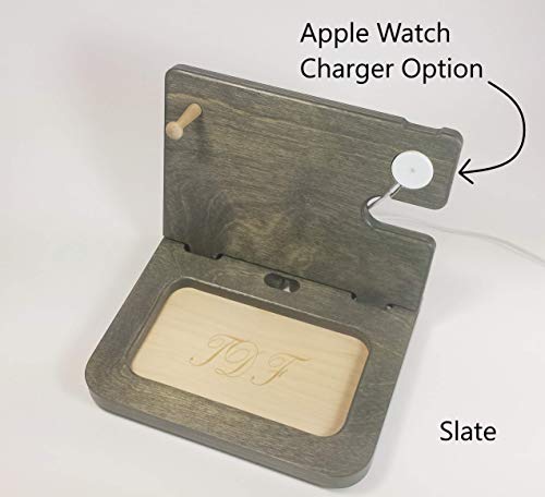 Wooden Docking Station Docking Station Cell Phone Dock Charging Station Personalized mens Valet Mens Wood docking station gift for men