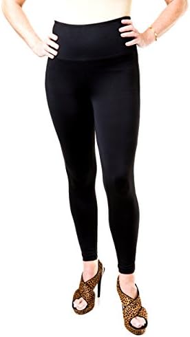 Bodisure Plus Size Leggings for Women - Black High Waist Shapewear (Size 14-16)