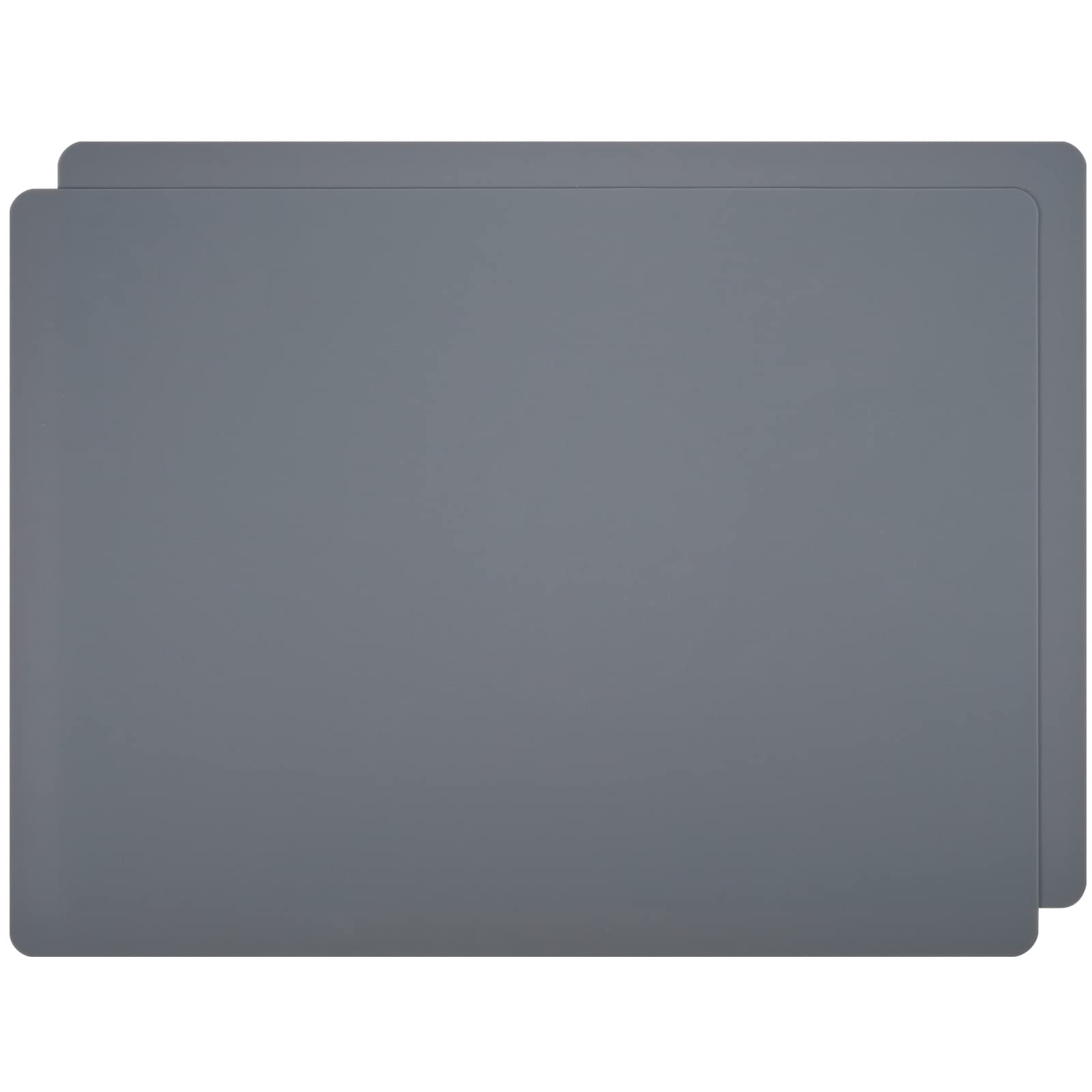 Silicone Placemats for Kids,2pcs Table Mat,Non Slip, Heat Resistant,Dishwasher Safe,40 x 30 cm,Dark grey