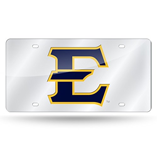 Rico Industries NCAA East Tennessee State Buccaneers Laser Inlaid Metal License Plate Tag, Silver