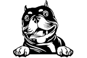 MAKTEM Peeking American Bully Dog Terrier Car Sticker, Dog Face Decals for Car Window Bumper, Pit Bull Dog Decals for Vehicle, Peeking Car Sticker Anime, Peekaboo Vinyl Cute (American Bully)