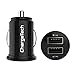 ChargeTech - Fast Charge 4.8A / 24W Dual USB Car Charger Adapter for Apple and Android Devices - Ultra Compact and Low Profile [BLACK]