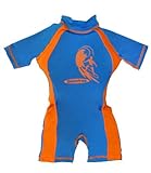 Swimfree Boys Blue/Orange Floating Swimsuit Sun Protection Swim Suit Spf+50 Flotation Suit Size Largearge For Kids Age 5.5-7.5 Years Old