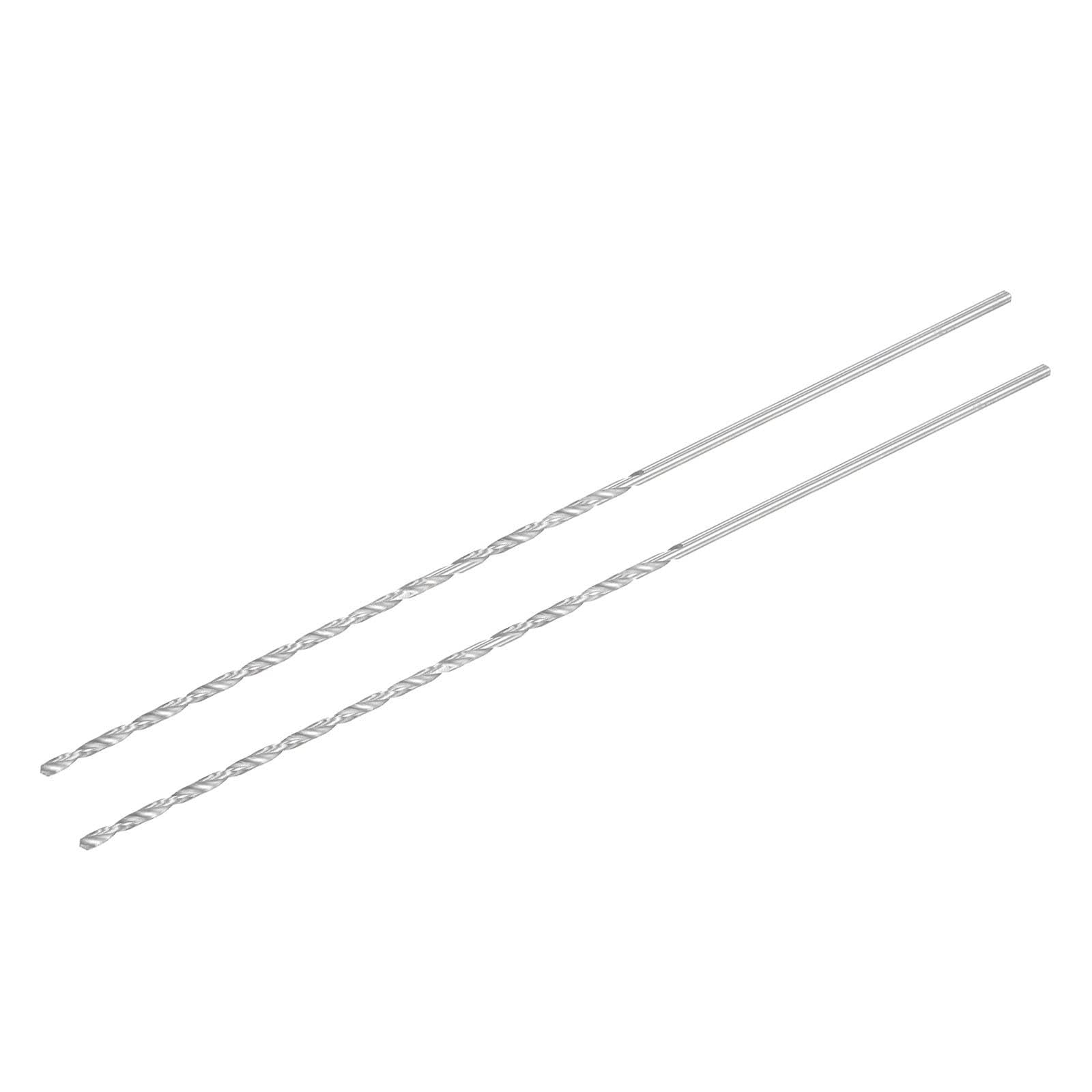 TA-VIGOR 2Pcs 3mm Extra Long Twist Drill Bits, 300mm Length High-Speed Steel HSS Straight Shank Spiral Drill Bits for Wood Metal Aluminum Plastic