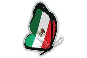 DG Graphics Mexico Butterfly Flag Art Decor 4'' x 5'' Vinyl Decal Sticker Wall Window Any Smooth Surface