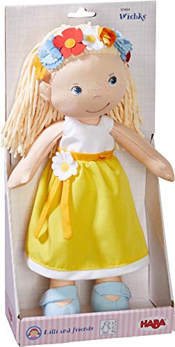 HABA 303664 - Puppe Wiebke , Weiche Stoffpuppe zum Spielen und Kuscheln mit Kleid zum An- und Ausziehen, Puppe aus… – Bild 4