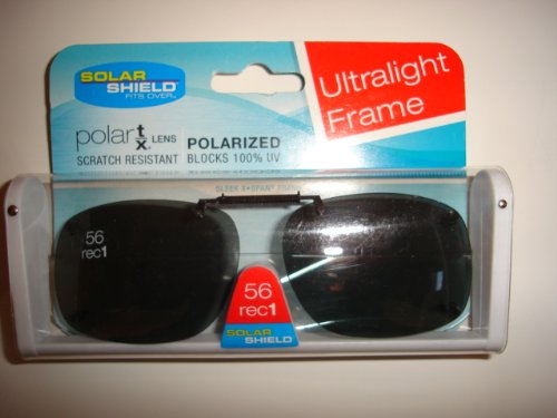 Solar Shield Gray Polarized Clip On ultra light frame 56 Rec 1