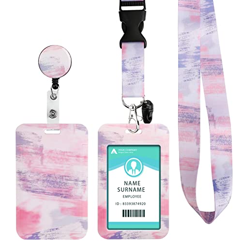 Rainbow Sun Retractable Badge Reel Lanyard Set - Breakaway ID Holder For Work, Teacher, Nurse - View #11