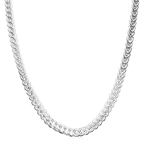 Honolulu Jewelry Company Sterling Silver 2.5mm - 4.5mm Franco Chain Necklace or Bracelet (4.5mm - 20 Inches)