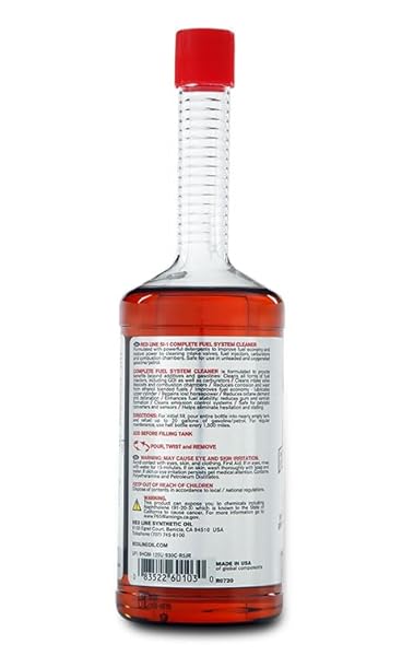 RED LINE 60103 SI-1 COMPLETE FUEL SYSTEM CLEANER, CLEANS AND PREVENTS CORROSION IN FUEL SYSTEMS, CLEANS INJECTORS, CARBURETORS, VALVE AND COMBUSTION CHAMBER DEPOSITS – 15 OUNCE