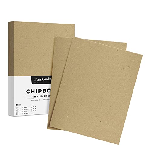 25 Chipboard Sheets 8.5 x 11" Brown Kraft Cardboard Medium Weight