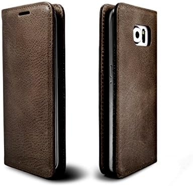 Samsung Galaxy S6 Leather Case, ETSHAIM Premium Genuine Vintage Cowhide Leather Wallet Case, LIBERTA for Samsung Galaxy S6 / Vintage Brown