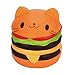 AirChichi Callm Jumbo Squishy Hamburger Cat Squeeze Toys, Slow Rising Soft Cream Scented Charms Squishy Stress Reliever Toys for Kids & Adults (Orange)