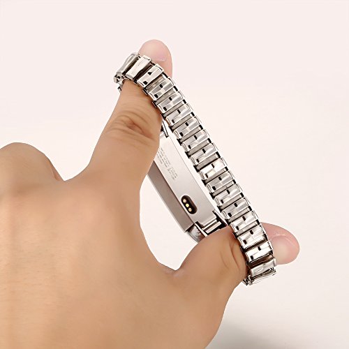 bayite Stainless Steel Stretching Bands for Fitbit Alta Silver Style G
