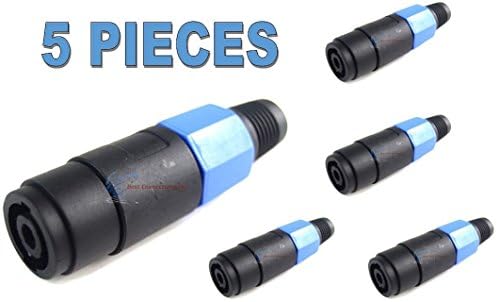 (5 PACK) 4 Pin FEMALE SPEAKON SPEAKER Plug X-1090F ConnectorJack Amplifier Cord