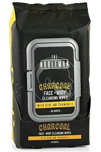 NOBLEMAN THE FACE & BODY CLEANSING WIPES, CHARCOAL, 30 COUNT
